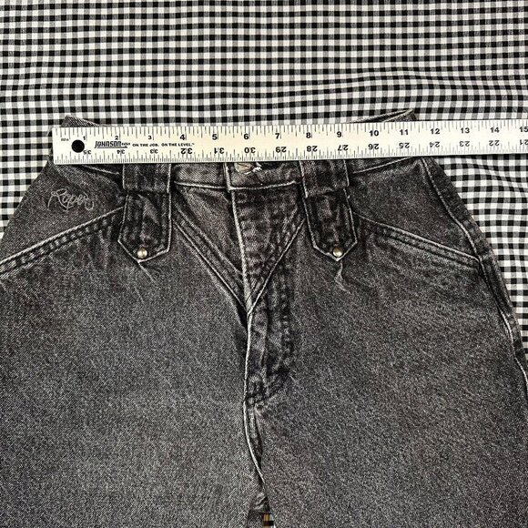 Vintage Roper Denim Cowgirl 90s High Rise Studded Grey Acid Wash Jeans Size 5 - Picture 3 of 9